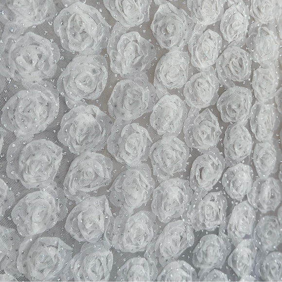 Konges Sløjd Ally Dress Girls 3Y Ivory Rosette Glitter Holiday Party - Picture 7 of 9